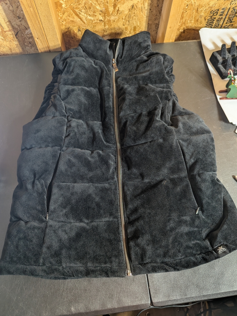 Black Quilted Vest with Full Zip